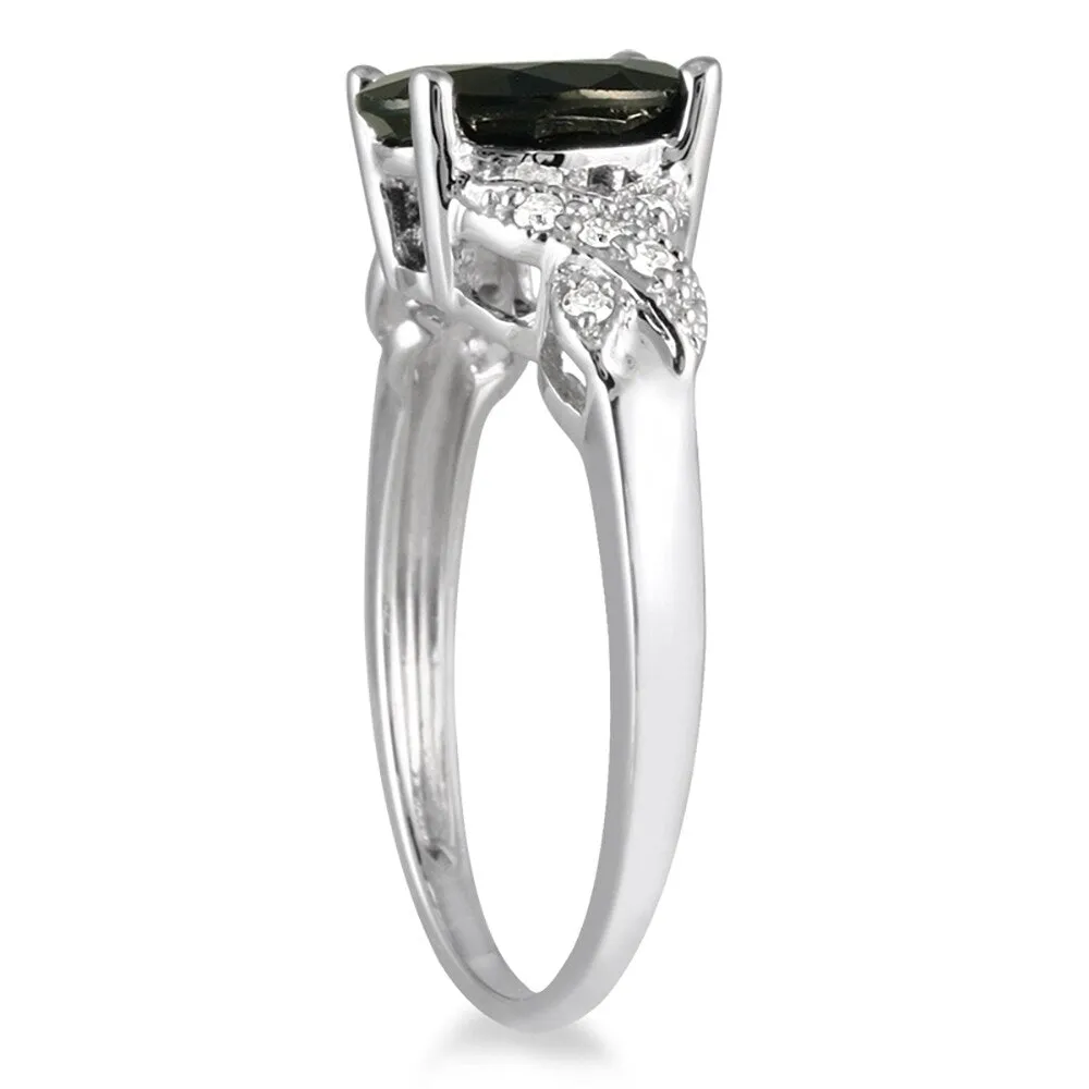 2.20 Carat Oval Sapphire and Diamond Ring in 10K White Gold sold by Zulily product image thumbnail 2