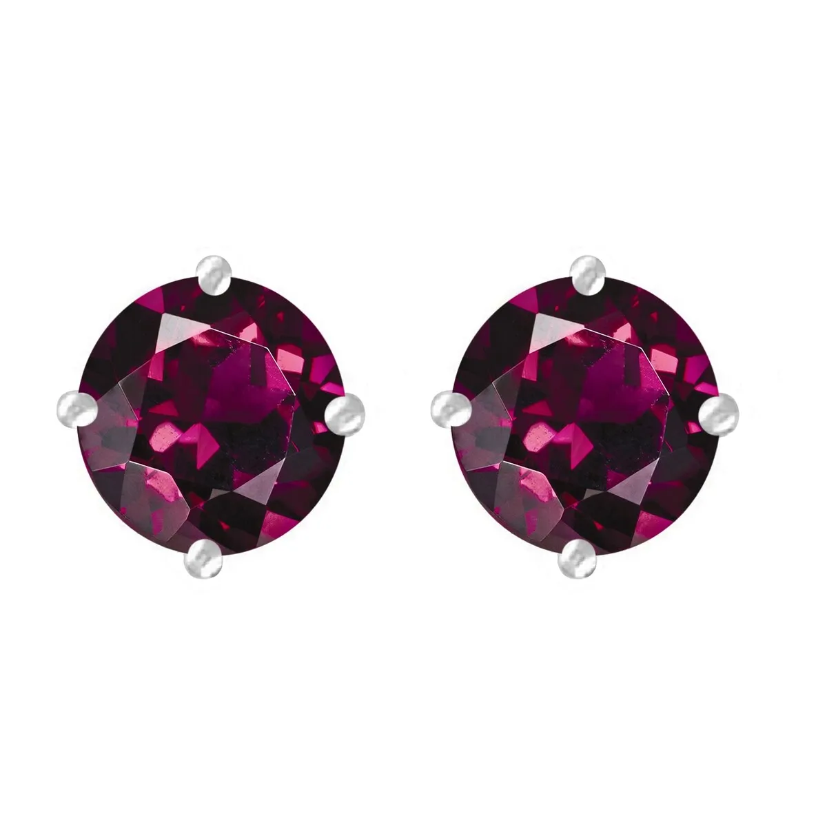 Sterling Silver with Rhodolite Garnet Stud Earring sold by Zulily