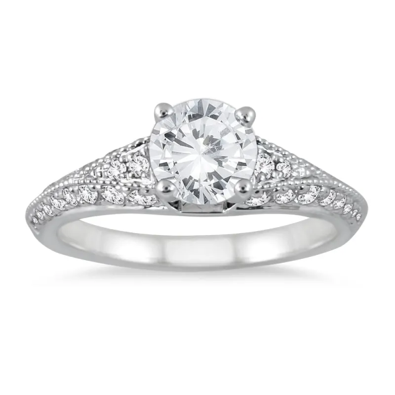 AGS Certified 1 Carat TW Diamond Engagement Ring in 14K White Gold (J-K Color, I2-I3 Clarity) sold by Zulily