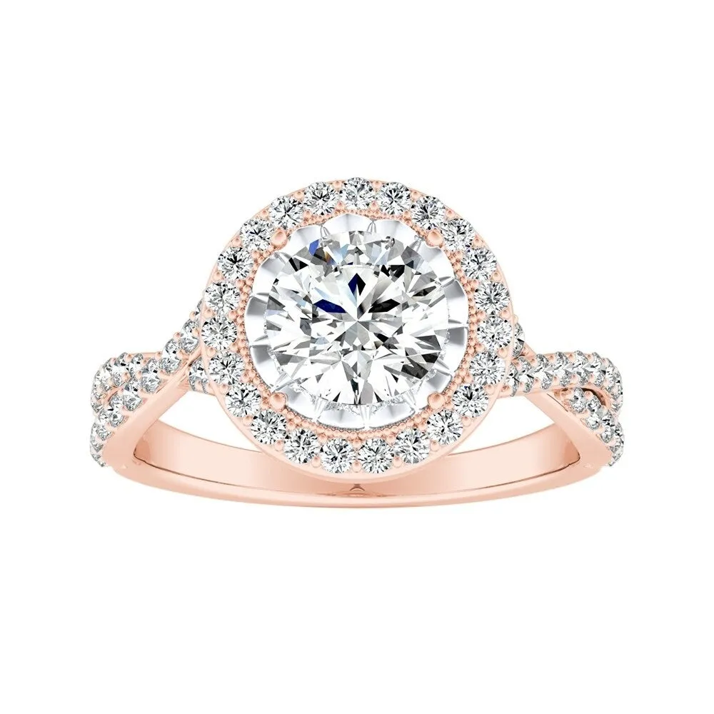 Auriya 14k Gold Vintage 2 1/2ct Moissanite Halo Diamond Engagement Ring 3/8ctw sold by Zulily product image thumbnail 3
