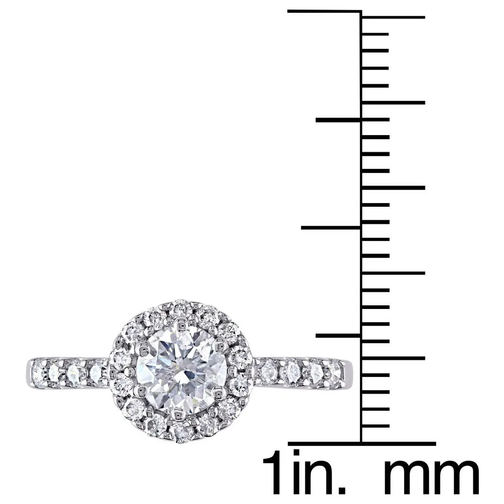 Miadora Signature Collection 14k White Gold 1ct TDW Round Halo Diamond Ring sold by Zulily product image thumbnail 5