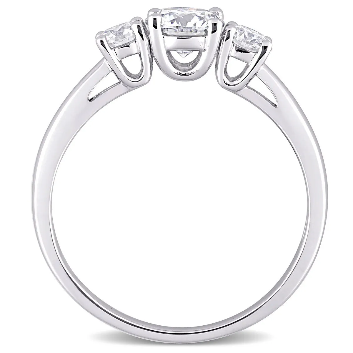 Miadora Sterling Silver 1ct TGW Created White Moissanite 3-Stone Engagement Ring sold by Zulily product image thumbnail 4