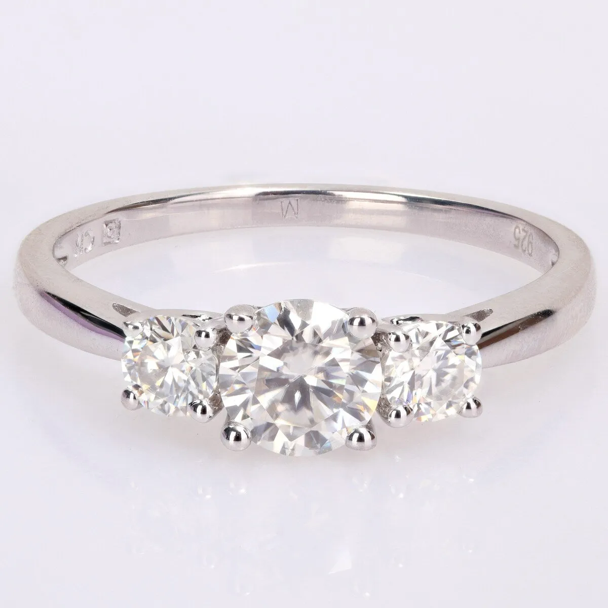 Miadora Sterling Silver 1ct TGW Created White Moissanite 3-Stone Engagement Ring sold by Zulily product image thumbnail 2