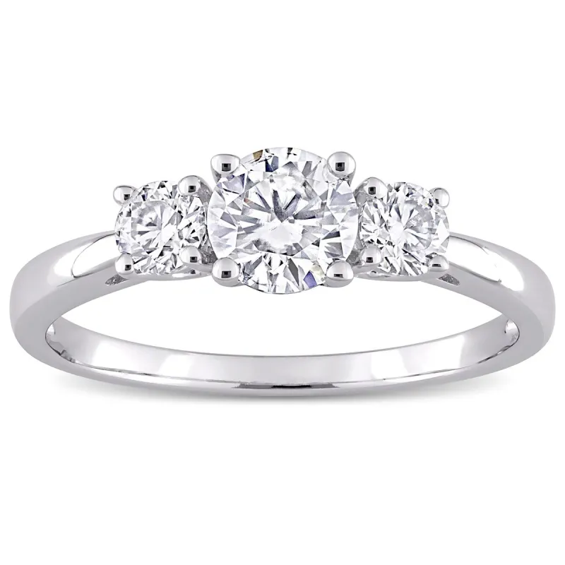 Miadora Sterling Silver 1ct TGW Created White Moissanite 3-Stone Engagement Ring sold by Zulily