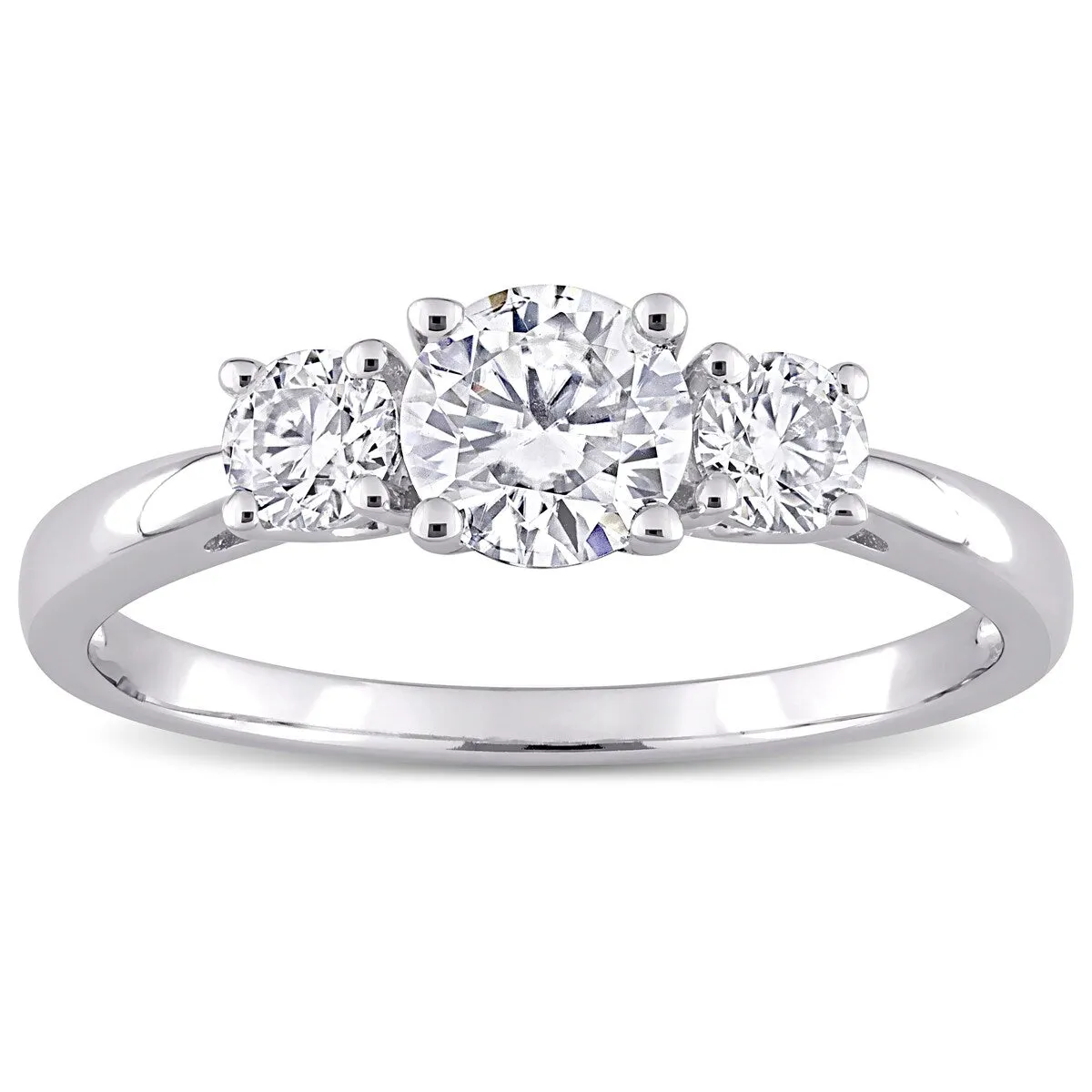 Miadora Sterling Silver 1ct TGW Created White Moissanite 3-Stone Engagement Ring sold by Zulily