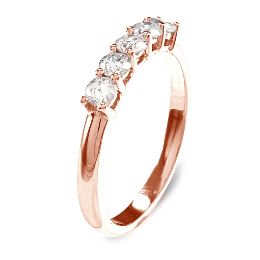 Auriya 10k Gold 10k Rose Gold 1/2ctw 5-Stone Diamond Wedding Band sold by Zulily product image thumbnail 2