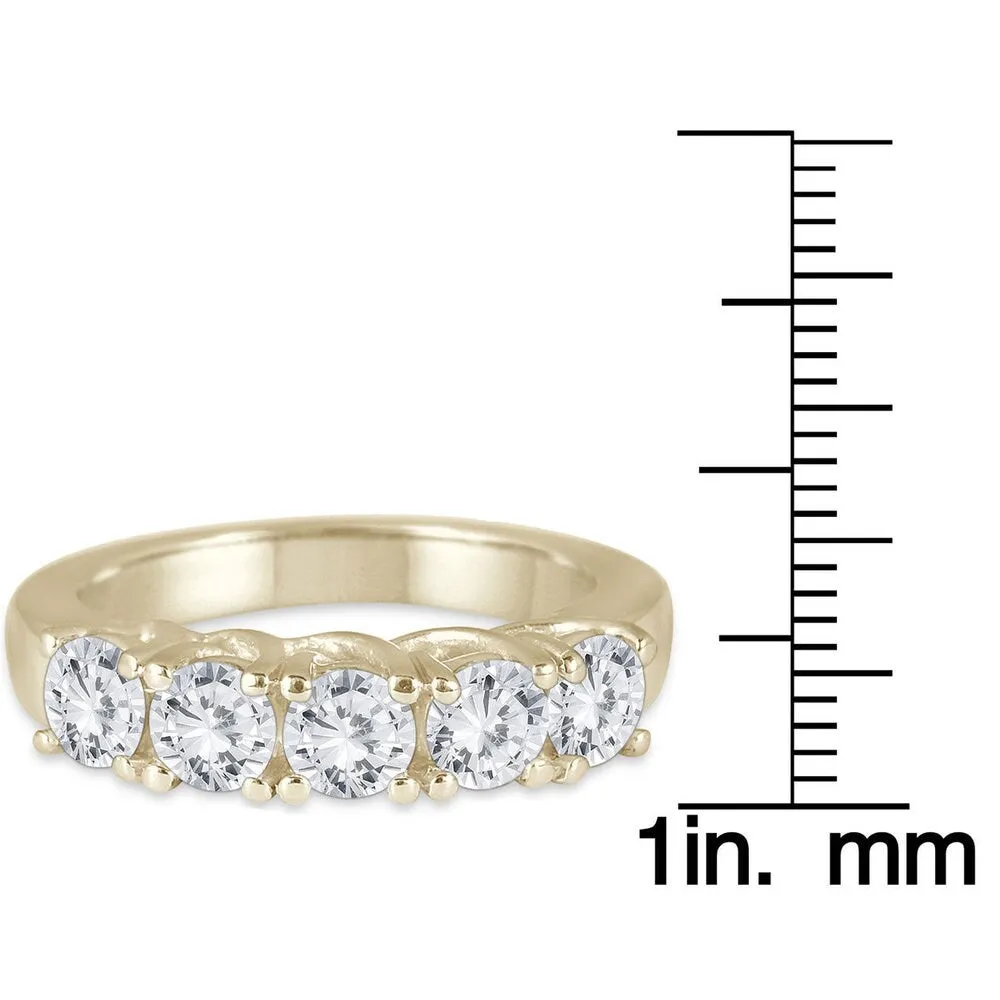 Marquee Jewels 14K Yellow Gold 3 CTW Prong Set 5-stone Diamond Band sold by Zulily product image thumbnail 3