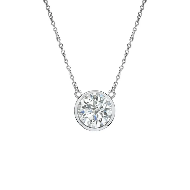 Auriya 1/3ctw Round Solitaire Diamond Necklace 14k Gold Bezel-set - 4.4mm (I-J, SI1-SI2) sold by Zulily