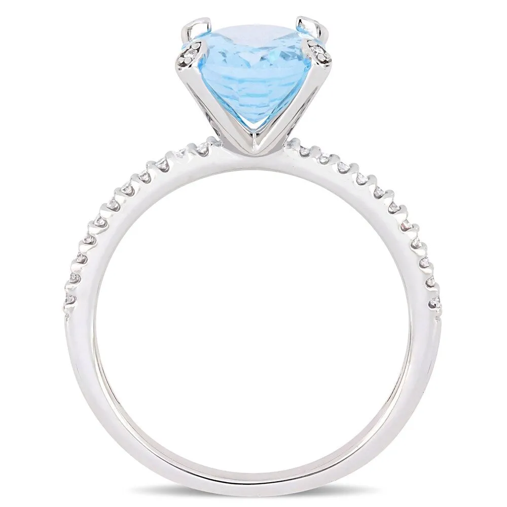 Miadora 10k White Gold Oval-Cut Sky-Blue Topaz and 1/10ct TDW Diamond Solitaire Ring sold by Zulily product image thumbnail 3