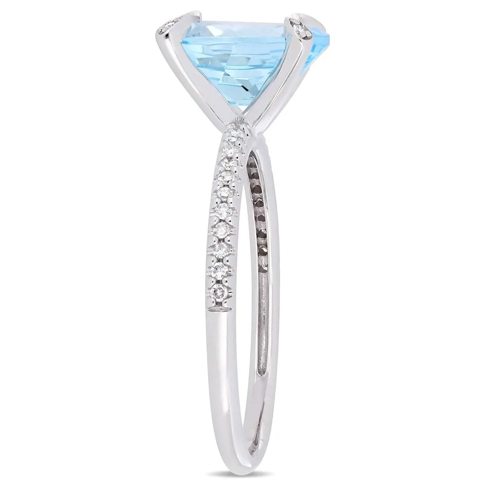 Miadora 10k White Gold Oval-Cut Sky-Blue Topaz and 1/10ct TDW Diamond Solitaire Ring sold by Zulily product image thumbnail 2
