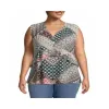 John Paul Richard Women's Printed Sleeveless Blouse Black Size 2X sold by Zulily