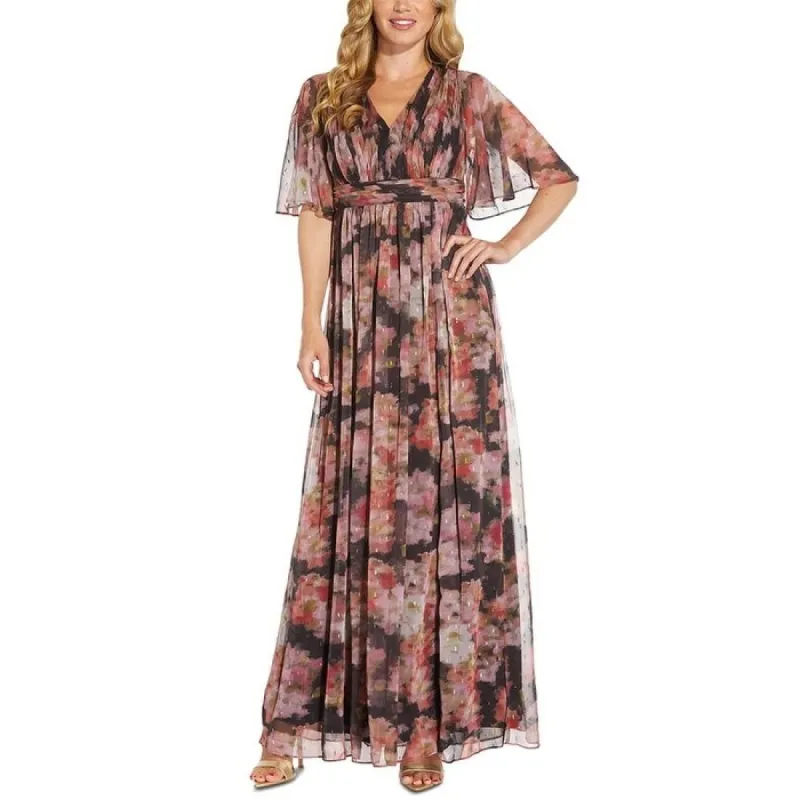 Adrianna Papell Women's Metallic Printed Maxi Dress Pink Size 2 sold by Zulily