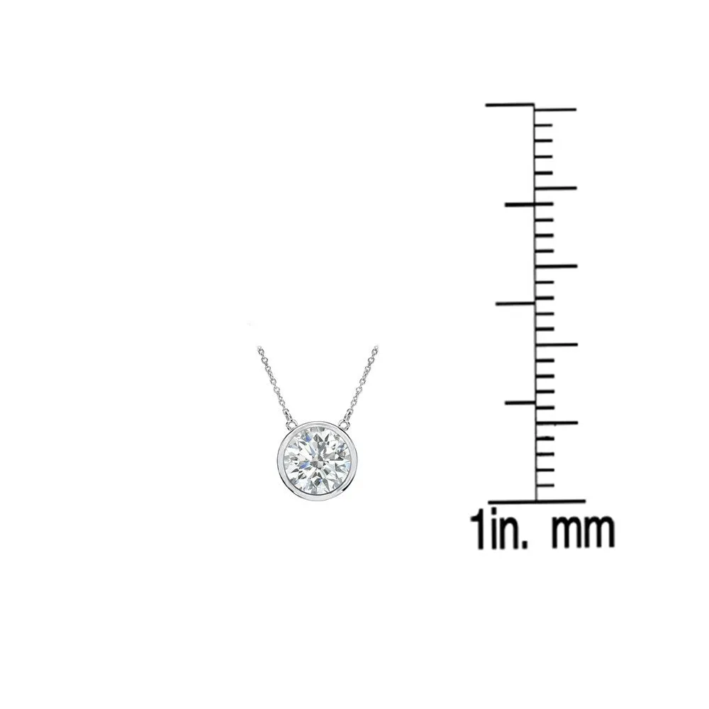 Auriya 1/3ctw Round Solitaire Diamond Necklace 14k Gold Bezel-set - 4.4mm (I-J, SI1-SI2) sold by Zulily product image thumbnail 5