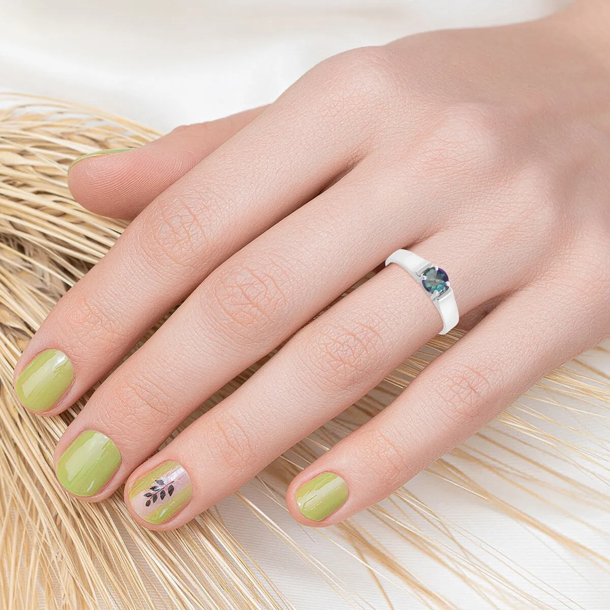 Mystic Green Topaz Sterling Silver Solitaire Ring sold by Zulily product image thumbnail 4