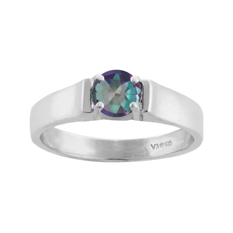 Mystic Green Topaz Sterling Silver Solitaire Ring sold by Zulily