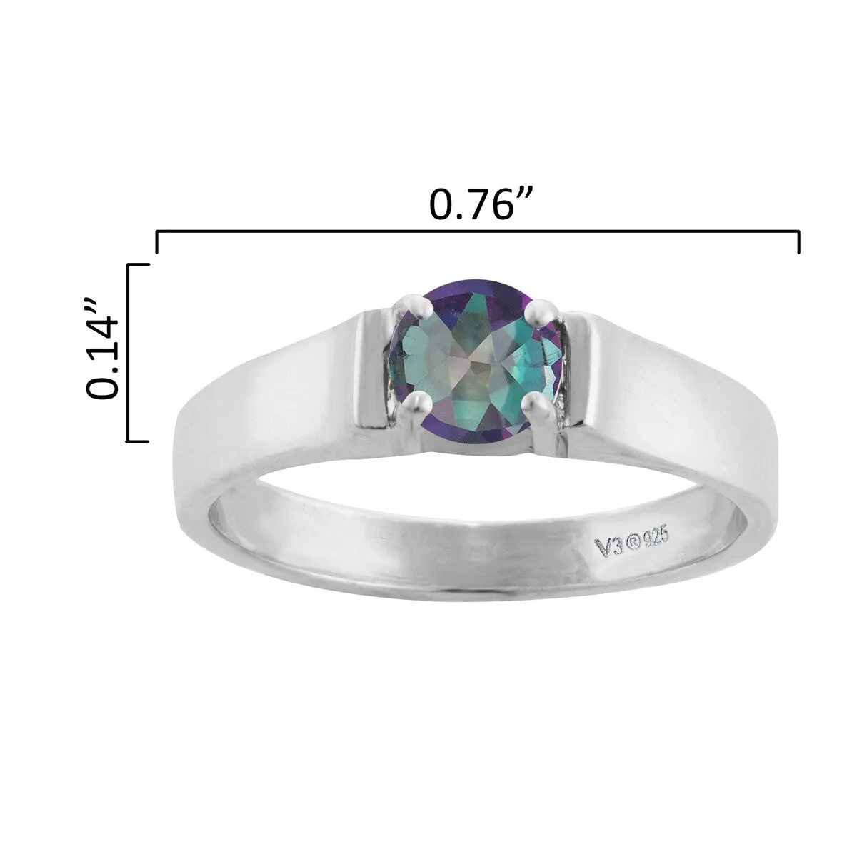 Mystic Green Topaz Sterling Silver Solitaire Ring sold by Zulily product image thumbnail 3