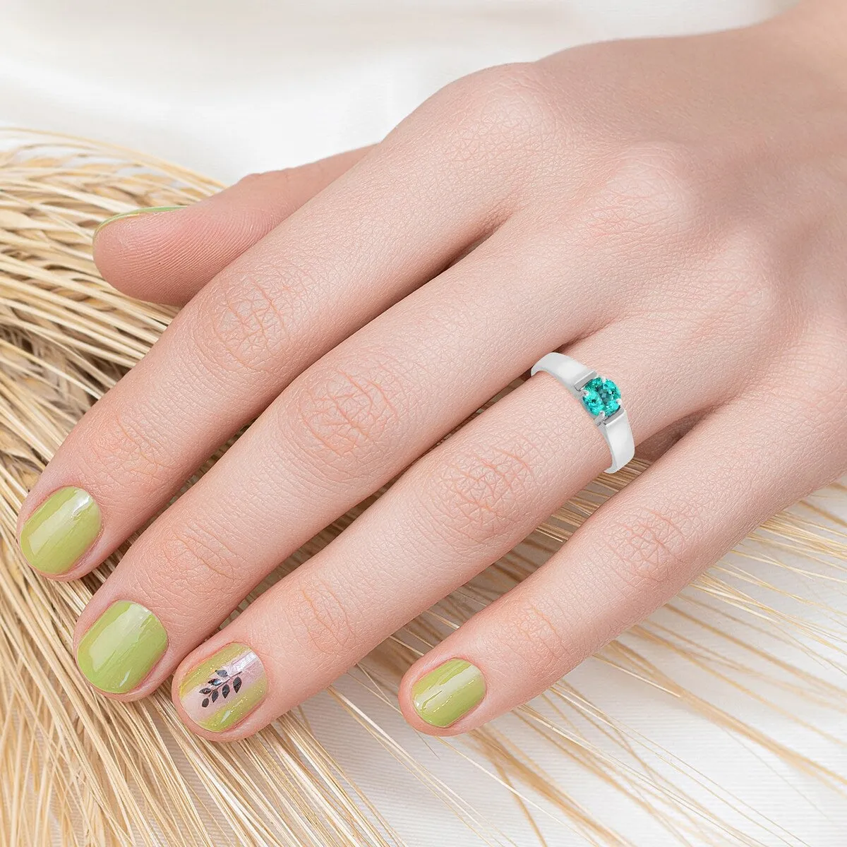 Sterling Silver 0.50 CT Paraiba Tourmaline Solitaire Ring sold by Zulily product image thumbnail 2