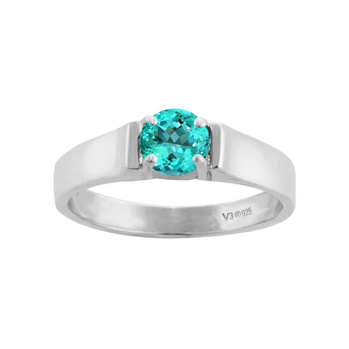 Sterling Silver 0.50 CT Paraiba Tourmaline Solitaire Ring sold by Zulily product image thumbnail 3