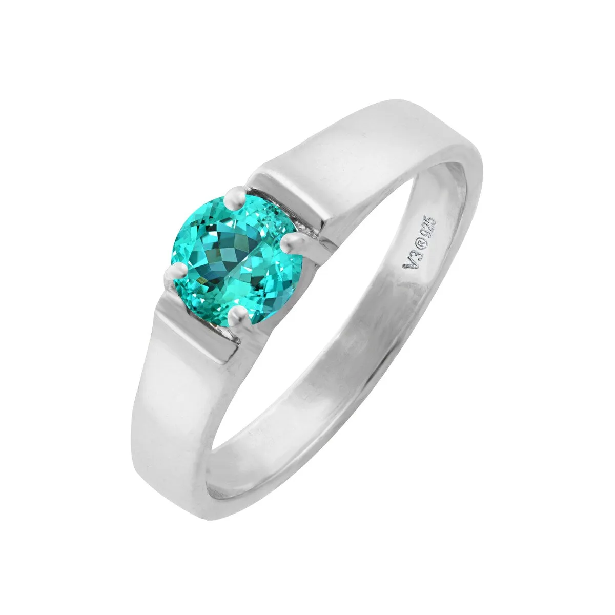 Sterling Silver 0.50 CT Paraiba Tourmaline Solitaire Ring sold by Zulily product image thumbnail 4