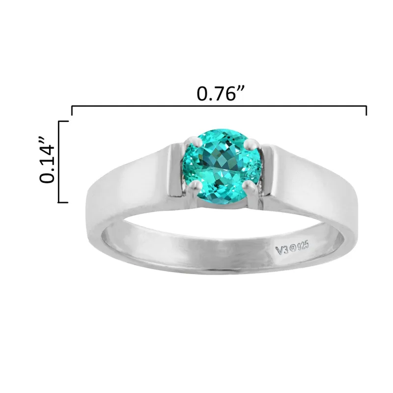 Sterling Silver 0.50 CT Paraiba Tourmaline Solitaire Ring sold by Zulily
