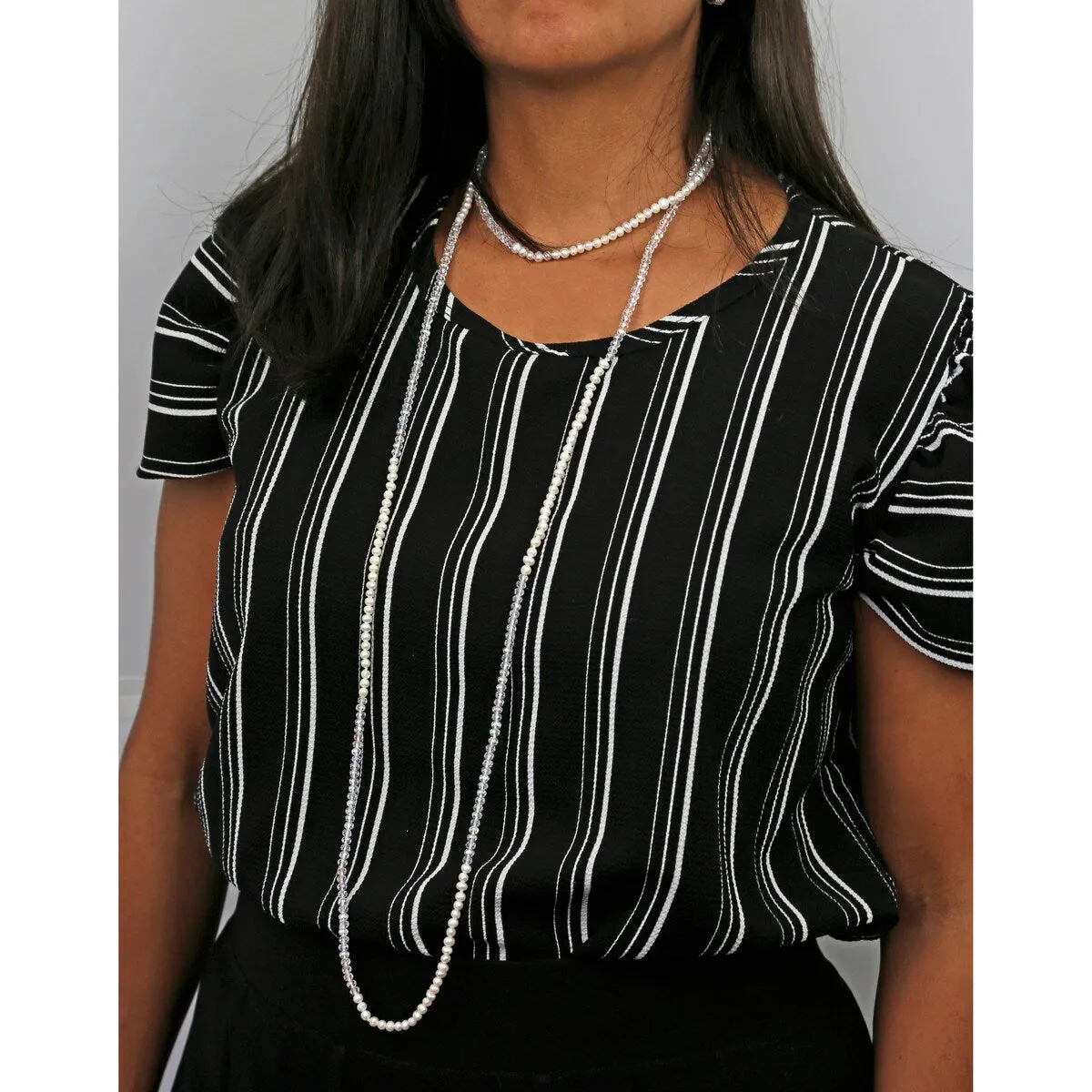 Freshwater Pearl and Crystal Necklace sold by Zulily product image thumbnail 2