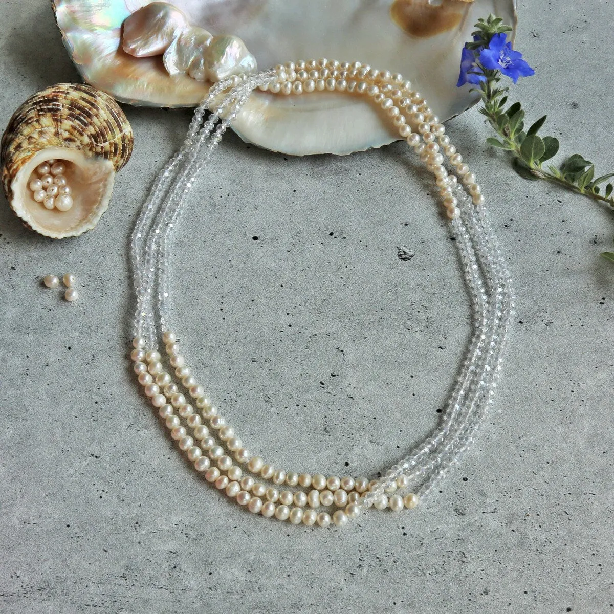 Freshwater Pearl and Crystal Necklace sold by Zulily product image thumbnail 4