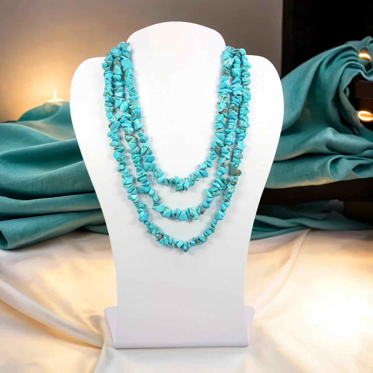 Beaded Magnesite Turquoise Rope Necklace sold by Zulily product image thumbnail 3