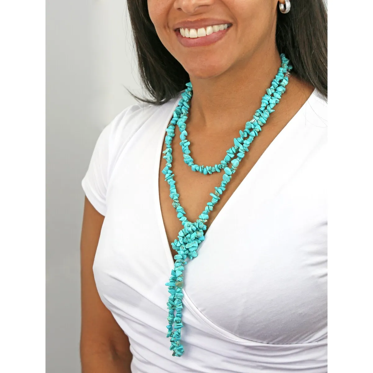 Beaded Magnesite Turquoise Rope Necklace sold by Zulily product image thumbnail 2
