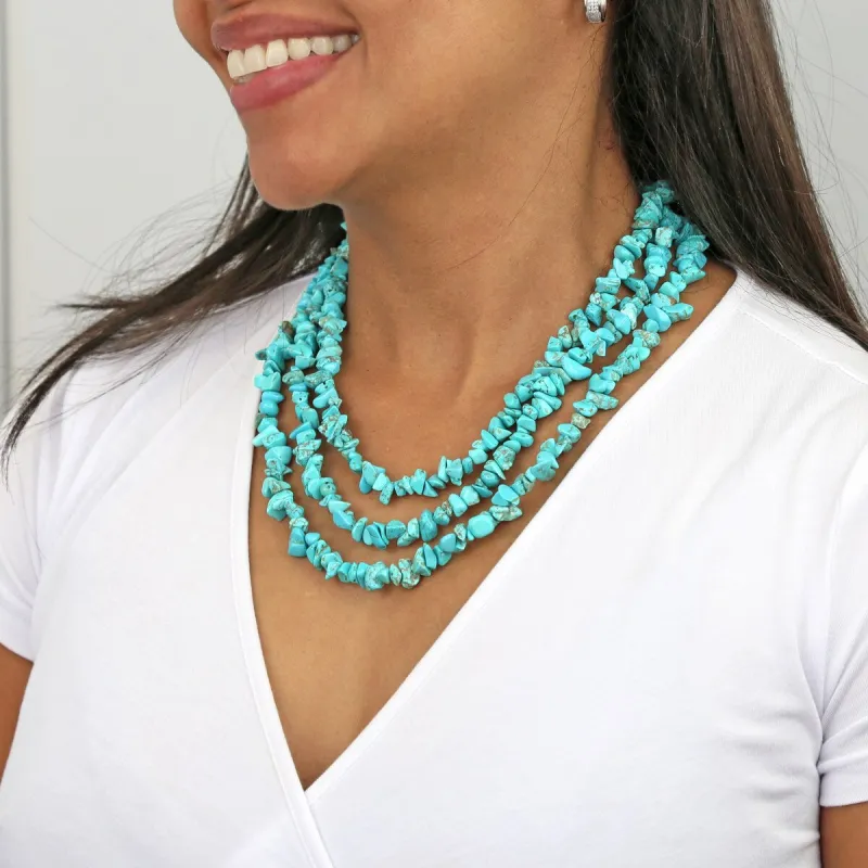 Beaded Magnesite Turquoise Rope Necklace sold by Zulily