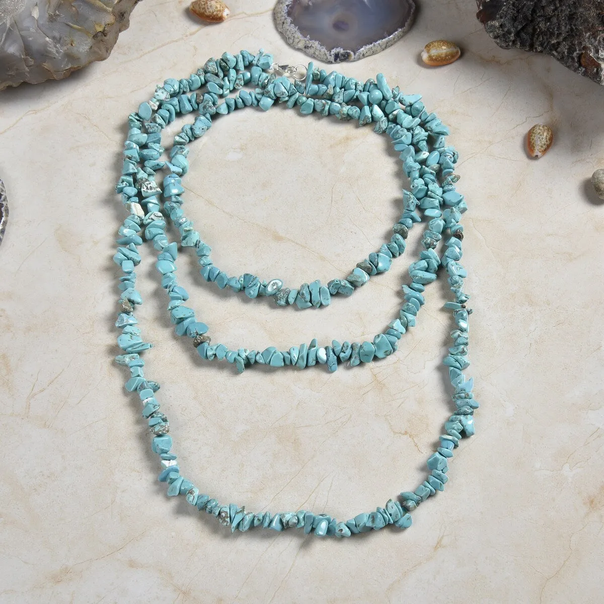 Beaded Magnesite Turquoise Rope Necklace sold by Zulily product image thumbnail 5