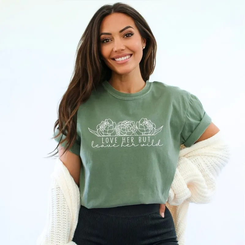 Leave Her Wild Floral Garment Dyed Tee sold by Zulily
