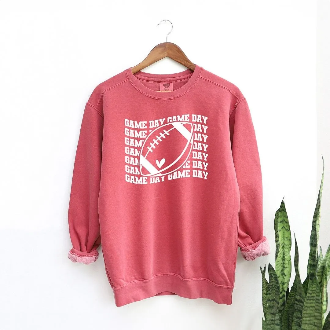 Football Game Day Stacked Wavy Garment Dyed Sweatshirt sold by Zulily