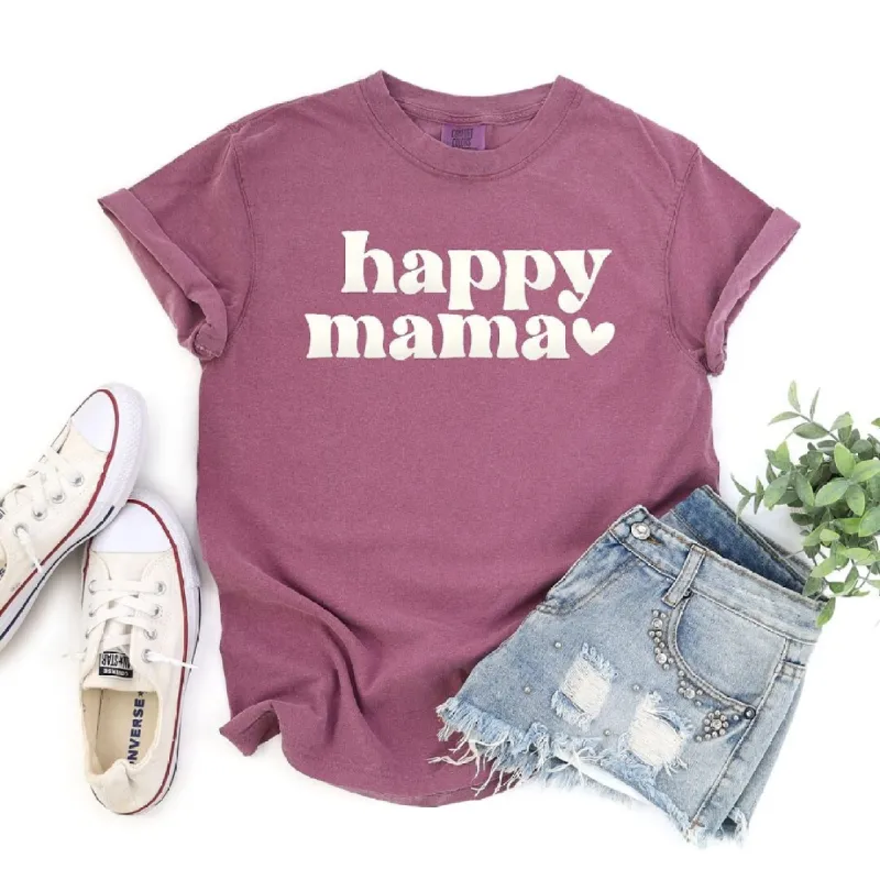 Happy Mama Puff Print Garment Dyed Tee sold by Zulily
