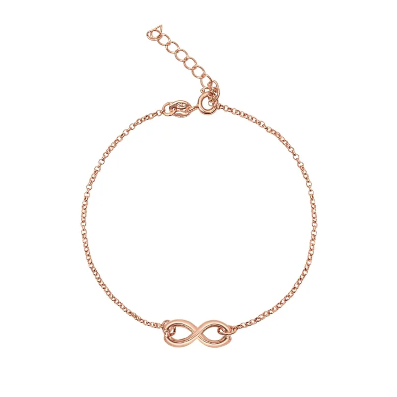 Rose Gold-Plated Sterling Silver Infinity Bracelet sold by Zulily