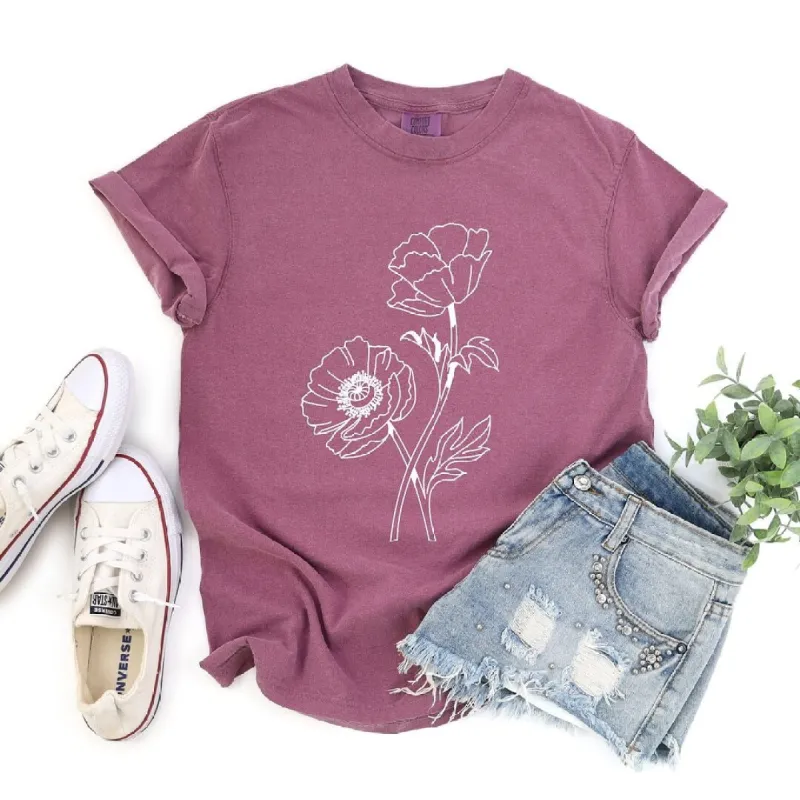 Poppy Garment Dyed Tee sold by Zulily