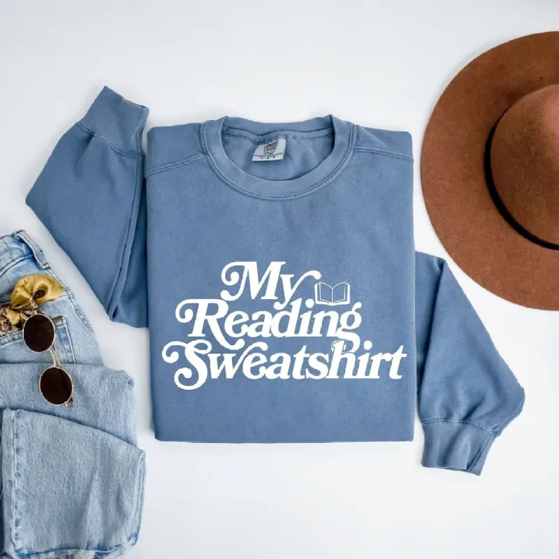My Reading Sweatshirt Garment Dyed Sweatshirt sold by Zulily
