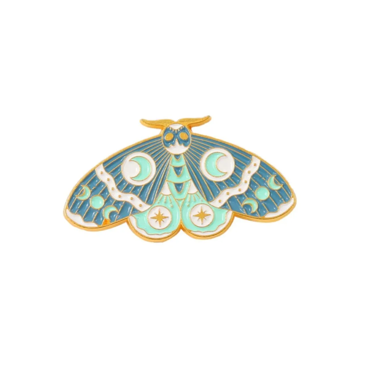 Don't AsK Goldtone & Green Celestial Enamel Moon Moth Pin Brooch sold by Zulily