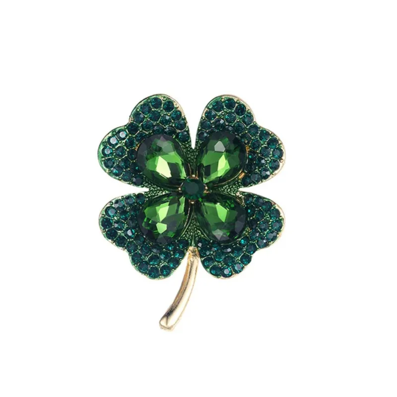 Goldtone Four Leaf Clover Brooch In Emerald sold by Zulily