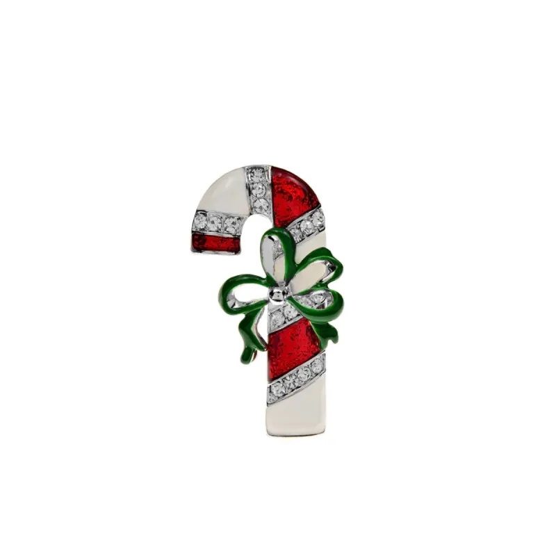 Silvertone Candy Cane Brooch sold by Zulily