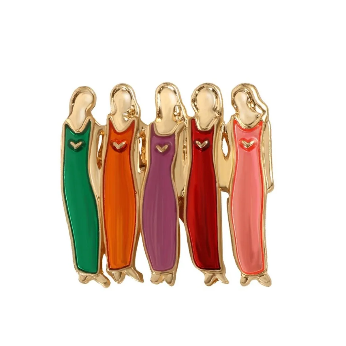Multi Colored Five Friends Brooch sold by Zulily