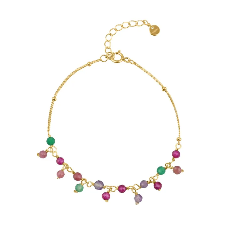18K Gold-Plated Multi-Gemstone Bead Bracelet sold by Zulily