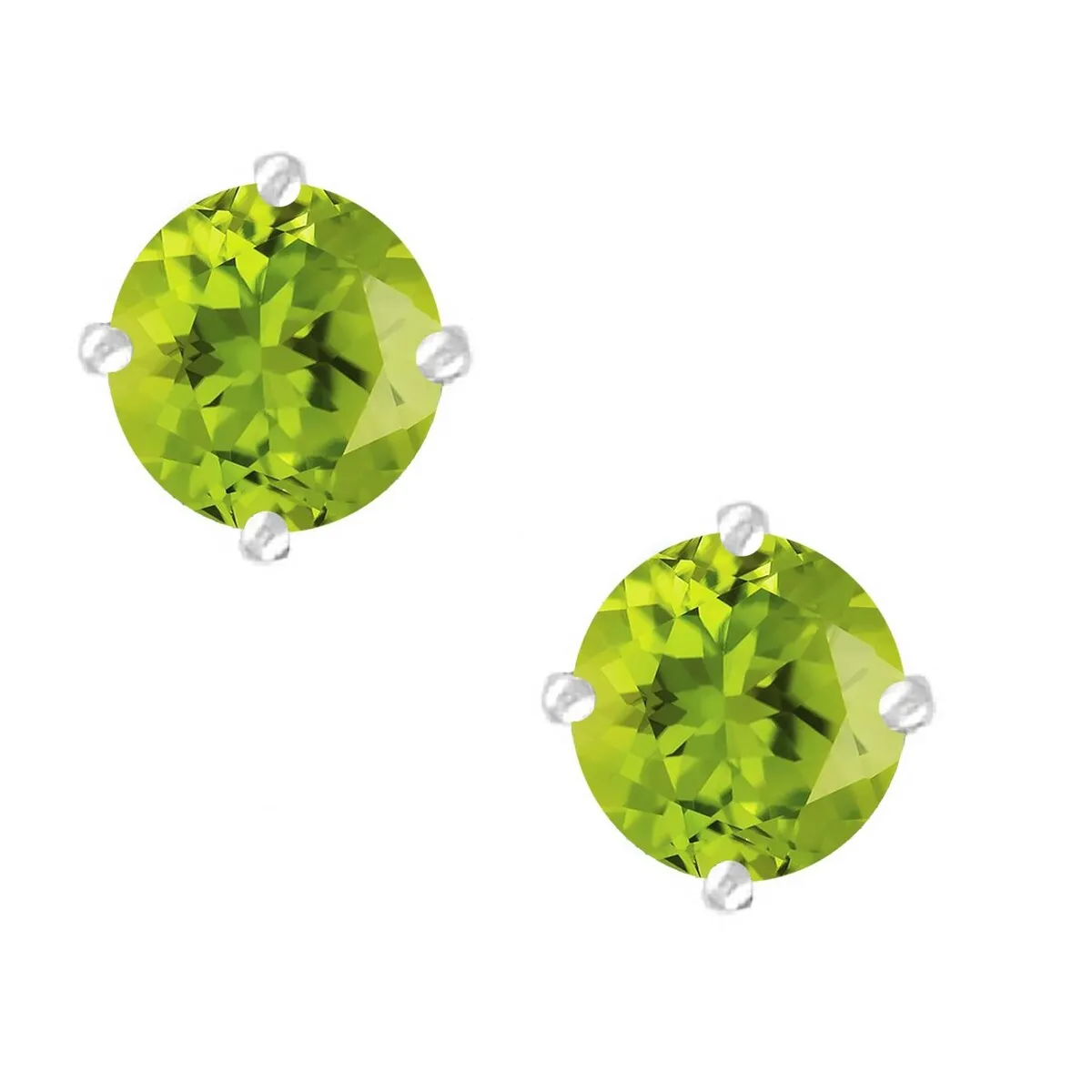 Sterling Silver Natural Peridot Stud Earrings sold by Zulily