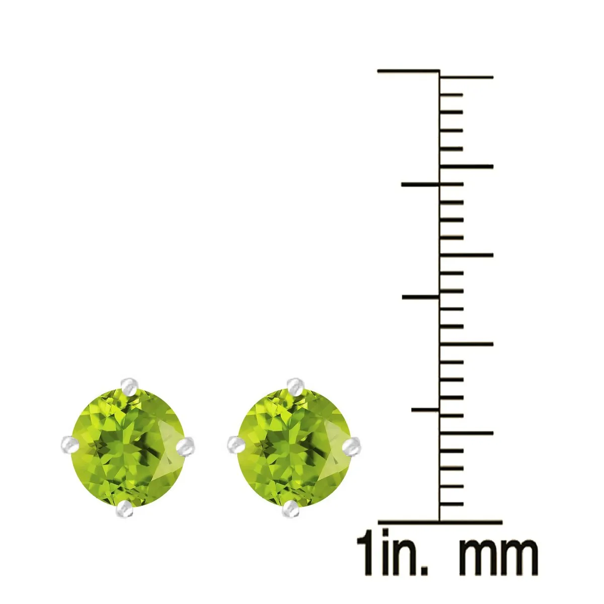 Sterling Silver Natural Peridot Stud Earrings sold by Zulily product image thumbnail 3