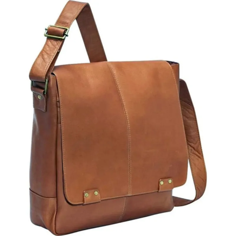 Le Donne Leather Rivet Laptop Messenger sold by Zulily