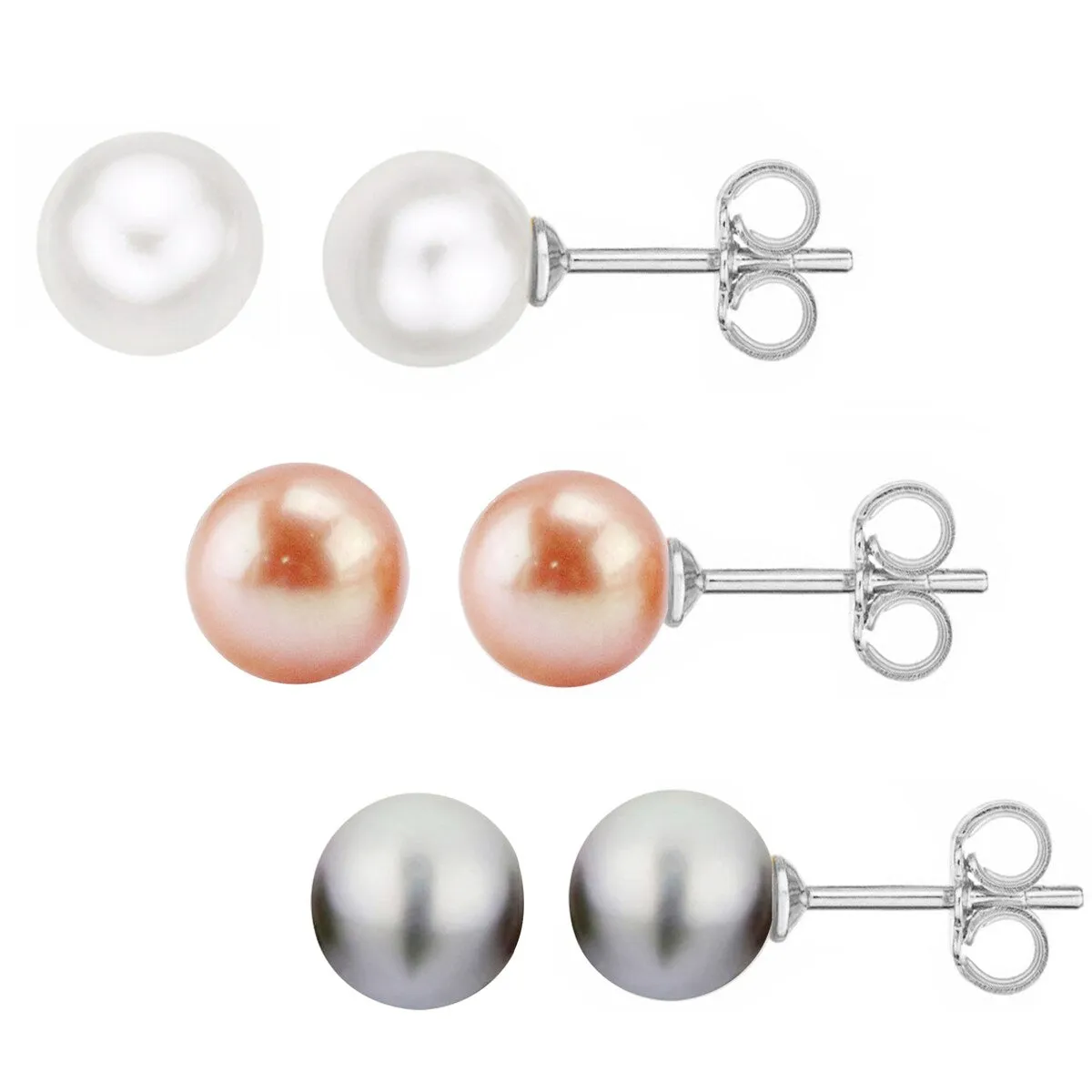 Freshwater Pearl Sterling Silver Stud Earrings Set sold by Zulily product image thumbnail 2