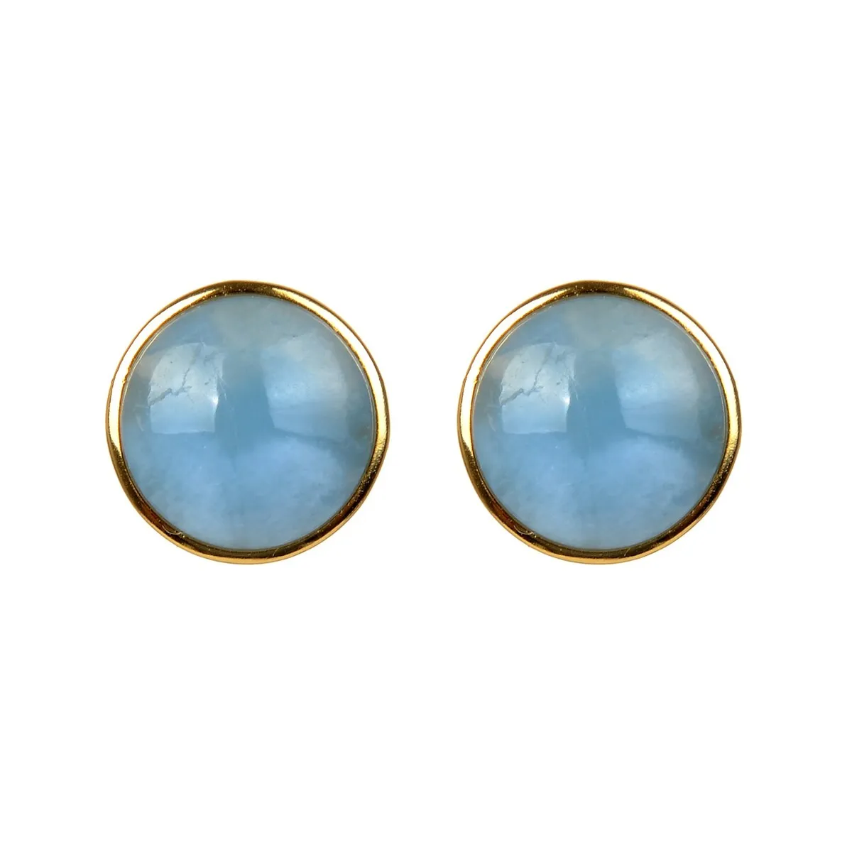 18K Gold Plated 10MM Natural Aquamarine Stud Earrings sold by Zulily product image thumbnail 2