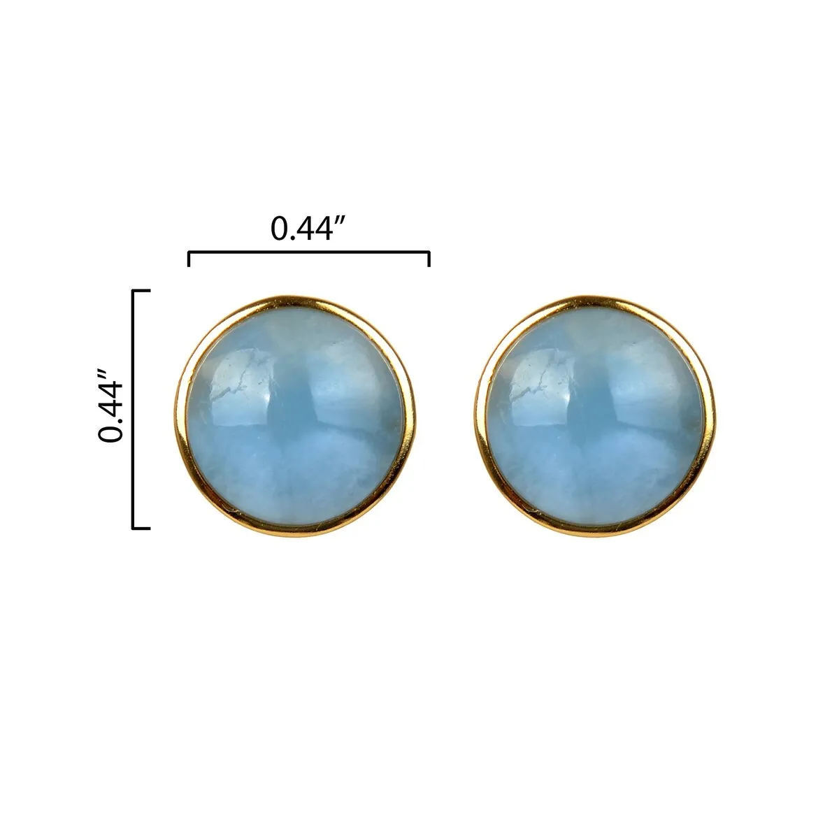 18K Gold Plated 10MM Natural Aquamarine Stud Earrings sold by Zulily product image thumbnail 3