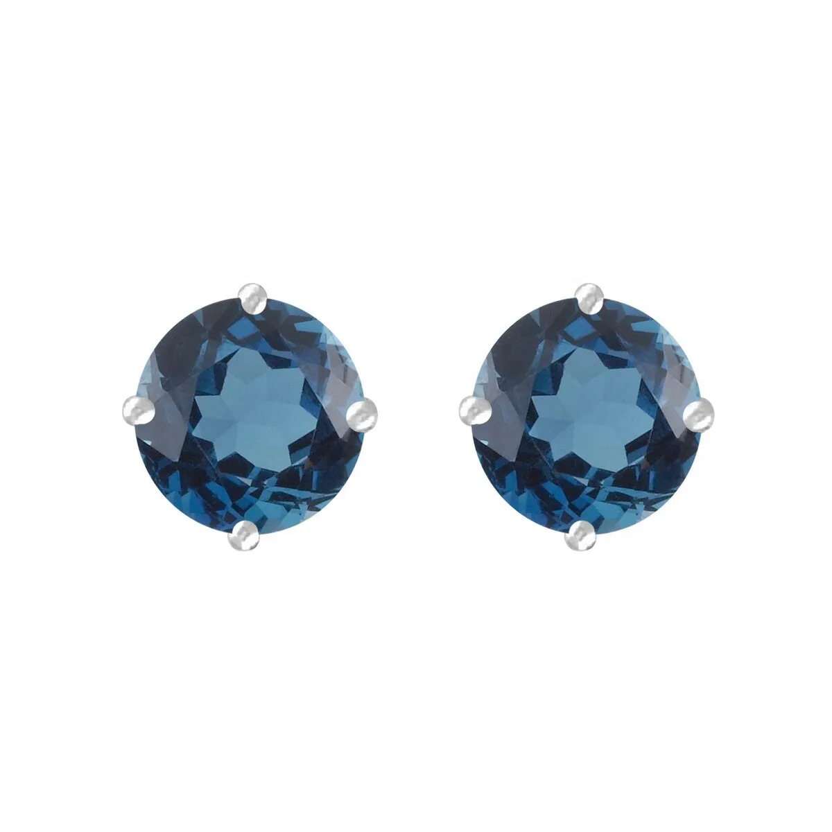 Sterling Silver Natural London Blue Topaz Stud Earrings sold by Zulily product image thumbnail 2