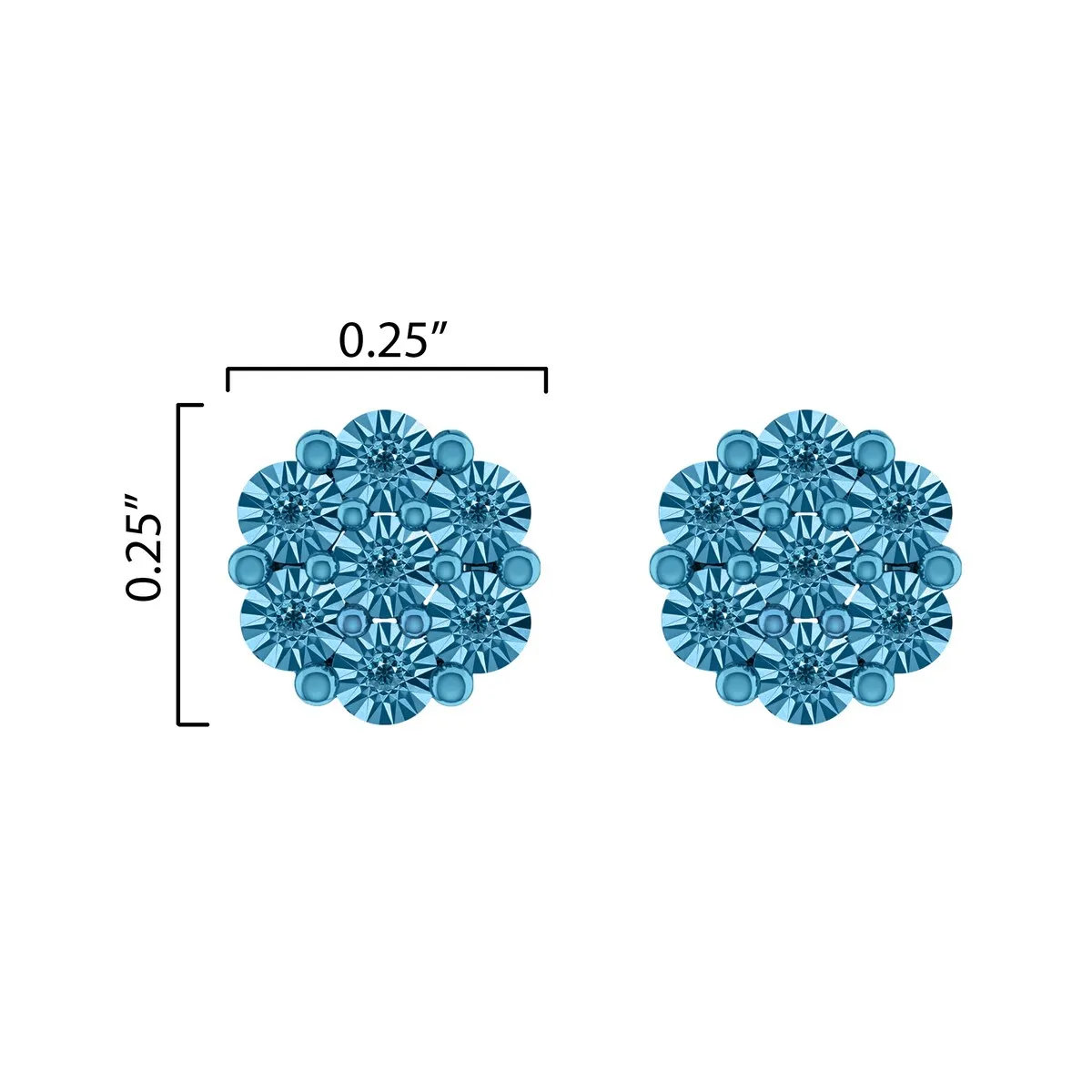 Natural Blue Diamond Sterling Silver Flower Stud Earrings sold by Zulily product image thumbnail 3