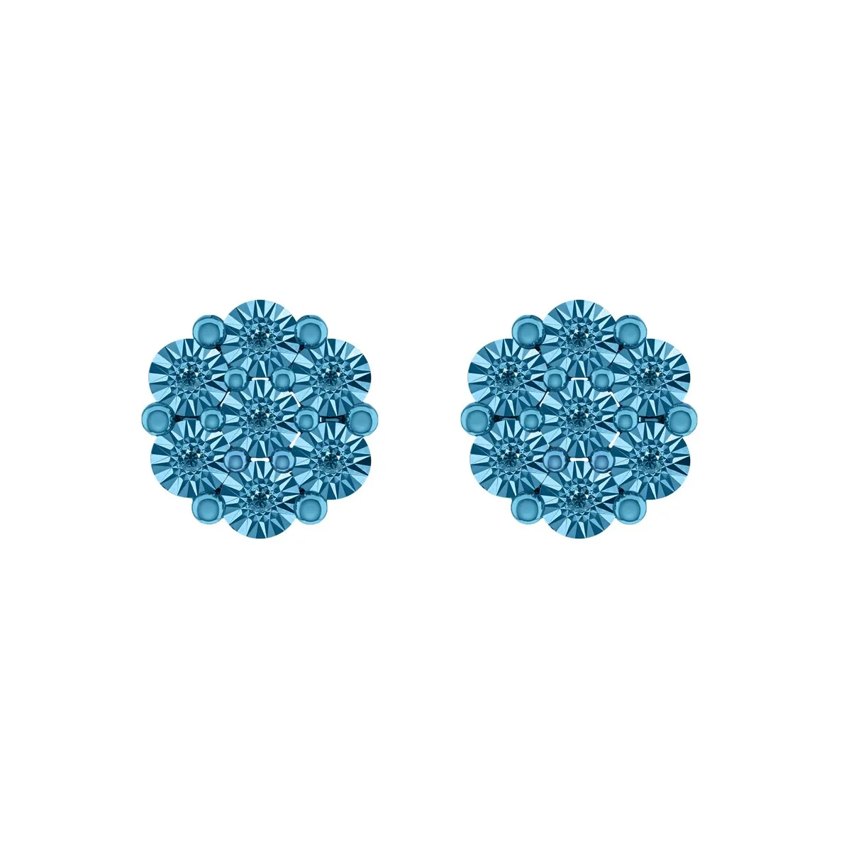 Natural Blue Diamond Sterling Silver Flower Stud Earrings sold by Zulily product image thumbnail 2